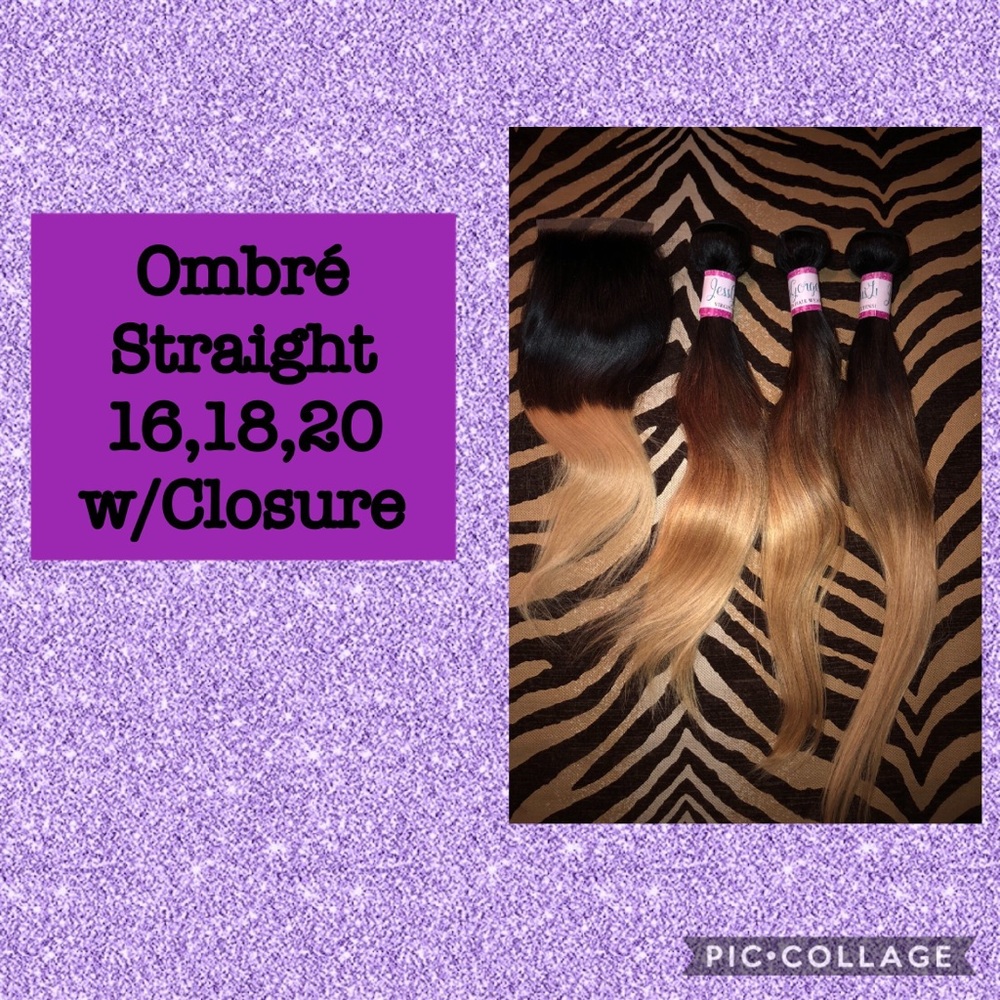 This 12A ombré Straight Brazilian Bundles